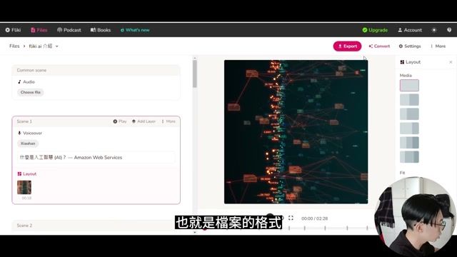 Fliki AI 视频导出格式和分辨率设置